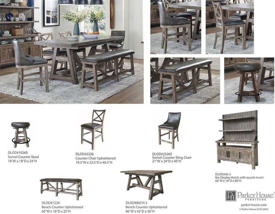 Parker House - Lodge Dining Swivel Counter Sling Chair in Siltstone (Set of 2) - DLOD#2526S - GreatFurnitureDeal