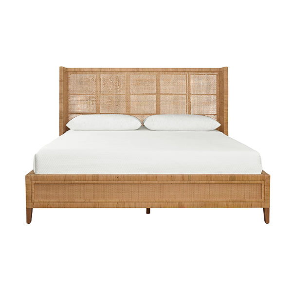 Worlds Away - Winged Headboard And Platform In Radio Weave Wrapped Rattan, King Size - DOLLY KING - GreatFurnitureDeal