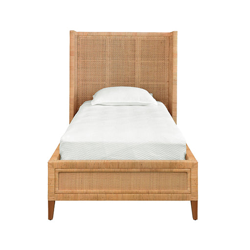 Worlds Away - Winged Headboard And Platform In Radio Weave Wrapped Rattan, Twin Size - DOLLY TWIN - GreatFurnitureDeal