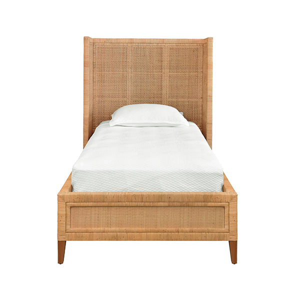 Worlds Away - Winged Headboard And Platform In Radio Weave Wrapped Rattan, Twin Size - DOLLY TWIN - GreatFurnitureDeal