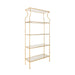 Worlds Away - Flared Top Etagere With Clear Glass Shelves In Gold Leaf - DOROTHY G - GreatFurnitureDeal