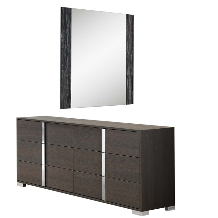 J&M Furniture - Alice Matte Grey Dresser and Mirror Set - 15544-DR+M-MATTE GREY - GreatFurnitureDeal