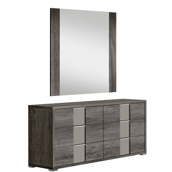 J&M Furniture - Portofino Dresser and Mirror Set - 18664-DR+M-CANYON OAK - GreatFurnitureDeal