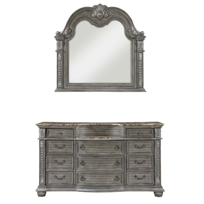 Homelegance - Bennington 11 Drawer Dresser and Mirror Set in Grey - 1583-5-6 - GreatFurnitureDeal