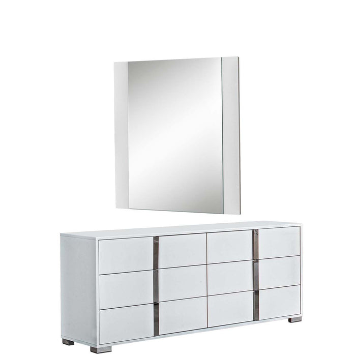 J&M Furniture - Alice Gloss White Dresser and Mirror Set - 15545-DR+M-GLOSS WHITE