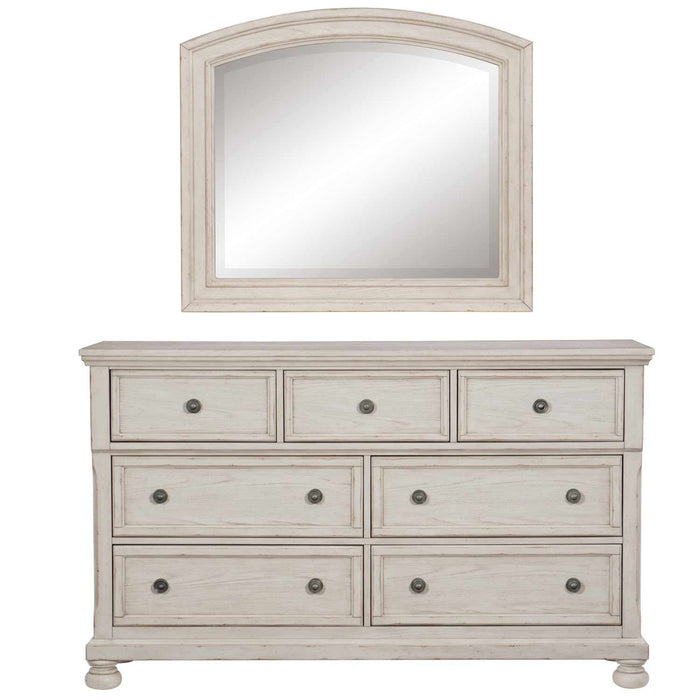 Homelegance - Bethel Dresser and Mirror in Wire Brushed White - 2259W-5-2259W-6 - GreatFurnitureDeal