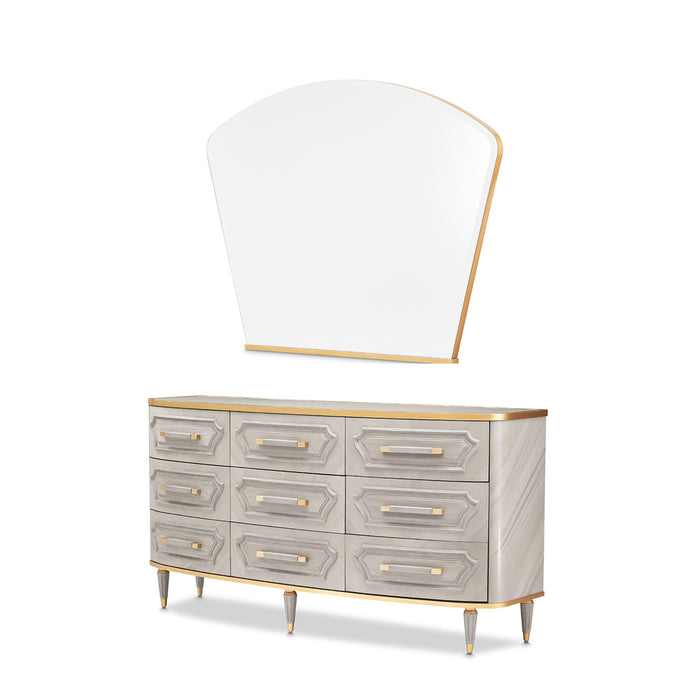 AICO Furniture - St.Charles Dresser and Mirror Dove Gray - 9088050SA-260-803