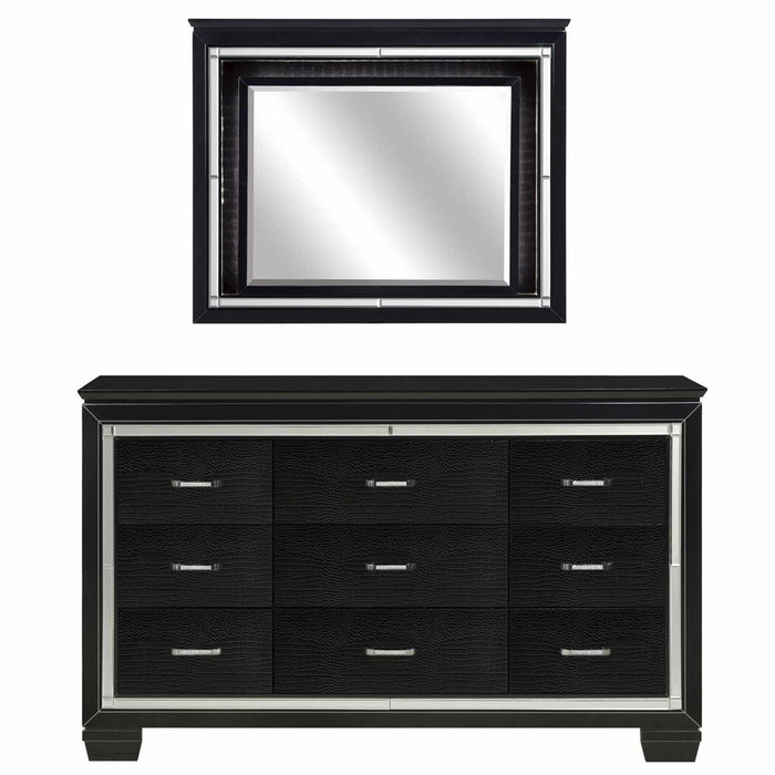 Homelegance - Allura 5 Piece Queen Bedroom Set with LED Lighting in Black - 1916BK-1-5SET - GreatFurnitureDeal