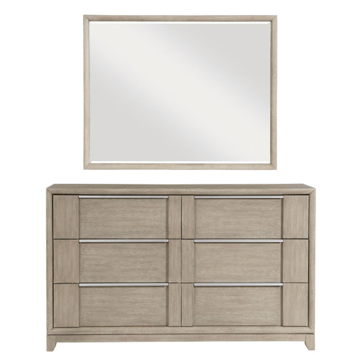Homelegance - McKewen 8 Drawer Dresser and Mirror Set in Light Gray - 1820N-5-6 - GreatFurnitureDeal