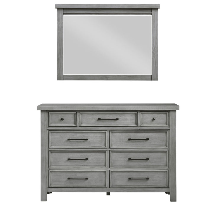 Homelegance - Logandale 9 Drawer Dresser and Mirror Set in Antique Gra GreatFurnitureDeal Homelegance - Logandale 9 Drawer Dresser and Mirror Set in Antique Gra GreatFurnitureDeal
