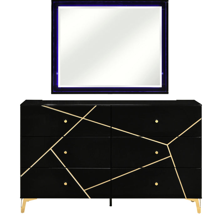 Homelegance - Orlo 5 Piece California King Bedroom Set in Black - 2455NBKK-1CK*9