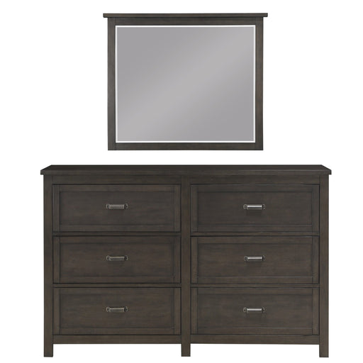 Homelegance - Hebron 6 Drawer Dresser and Mirror Set in Dark Cherry - 1923-5-6 - GreatFurnitureDeal