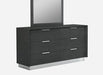 J&M Furniture - The Monte Leone Grey Lacquer Drawer Dresser and Mirror - 180234-DR+M-GREY LACQUER - GreatFurnitureDeal