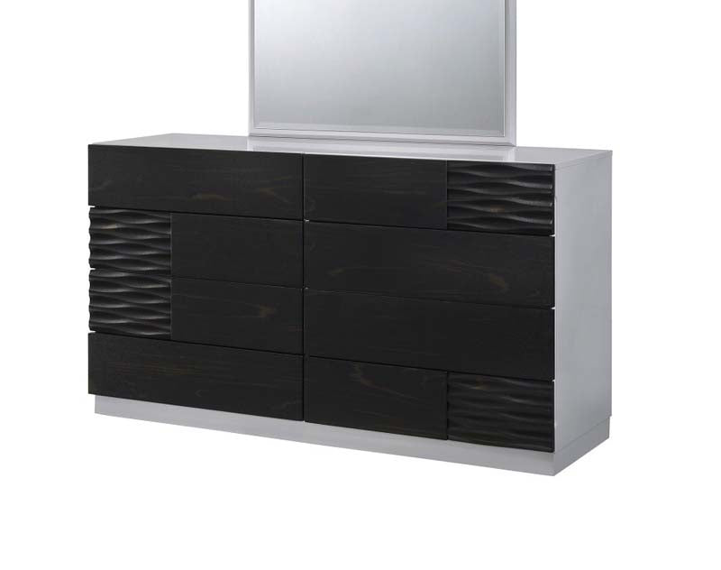 J&M Furniture - Tribeca Black and Grey Gloss Drawer Dresser and Mirror - 17742-DR+M-BLACK-GREY - GreatFurnitureDeal