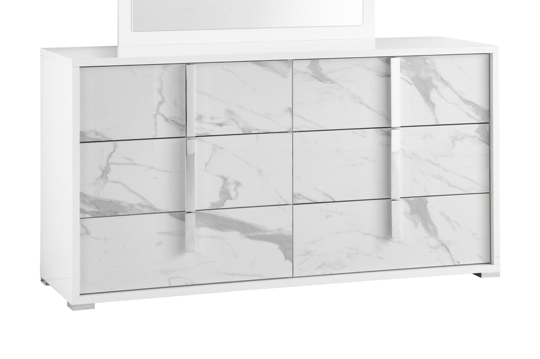 J&M Furniture - Sonia Premium Dresser and Mirror Set in White - 19965-DR+M - GreatFurnitureDeal