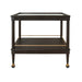 Worlds Away - Dublin Classic Bar Cart With Fluted Detail In Espresso Oak - DUBLIN ES - GreatFurnitureDeal