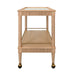 Worlds Away - Dublin Classic Bar Cart With Fluted Detail In Natural Oak - DUBLIN NO - GreatFurnitureDeal