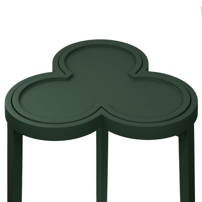 Worlds Away - Dylan Clover Cigar Table With Reversible Lacquer And Natural Grasscloth - DYLAN DGR