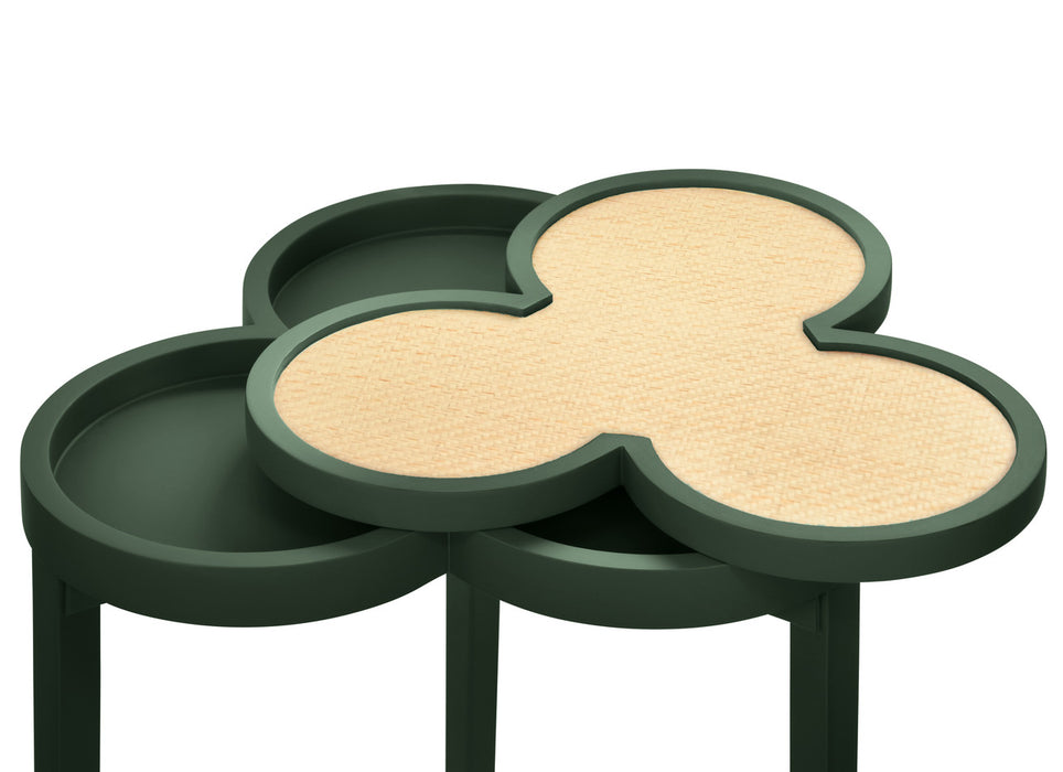 Worlds Away - Dylan Clover Cigar Table With Reversible Lacquer And Natural Grasscloth - DYLAN DGR
