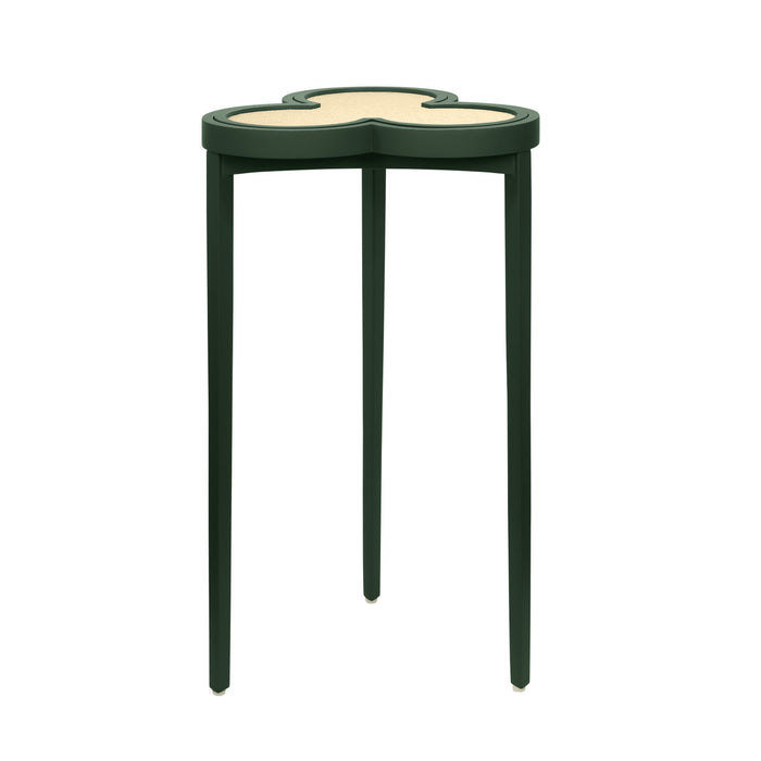 Worlds Away - Dylan Clover Cigar Table With Reversible Lacquer And Natural Grasscloth - DYLAN DGR