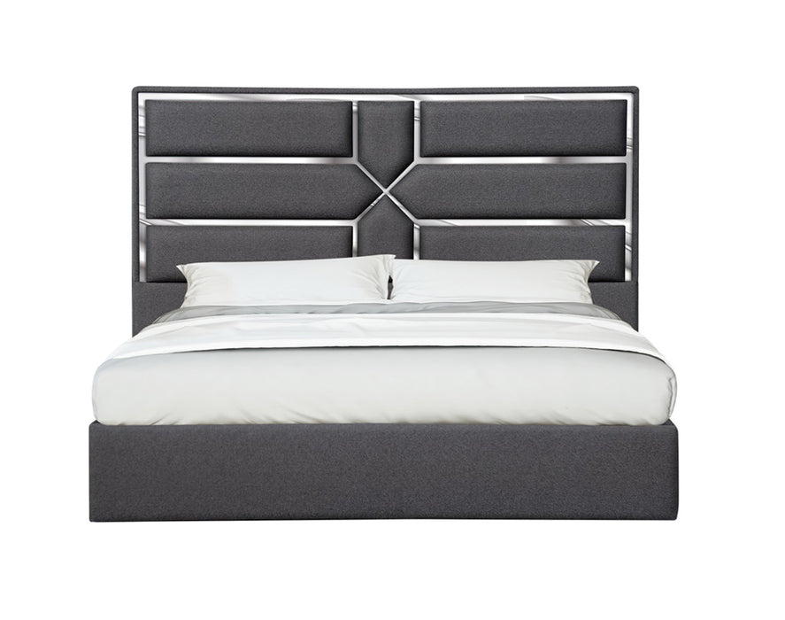 J&M Furniture - Da Vinci Charcoal Eastern King Premium Platform Bed - 18730-EK-CHARCOAL