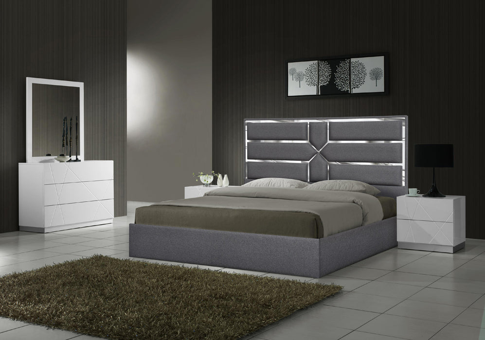 J&M Furniture - Da Vinci Charcoal Eastern King Premium Platform Bed - 18730-EK-CHARCOAL