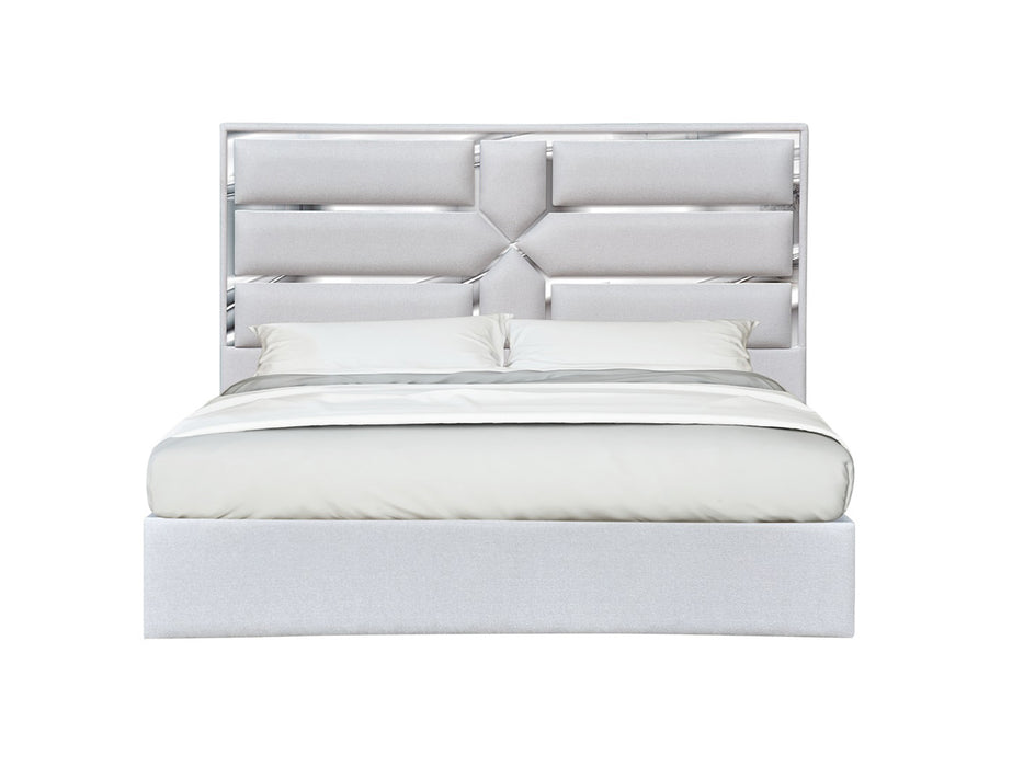 J&M Furniture - Da Vinci Silver Grey Queen Premium Platform Bed - 18730-Q-SILVER GREY - GreatFurnitureDeal