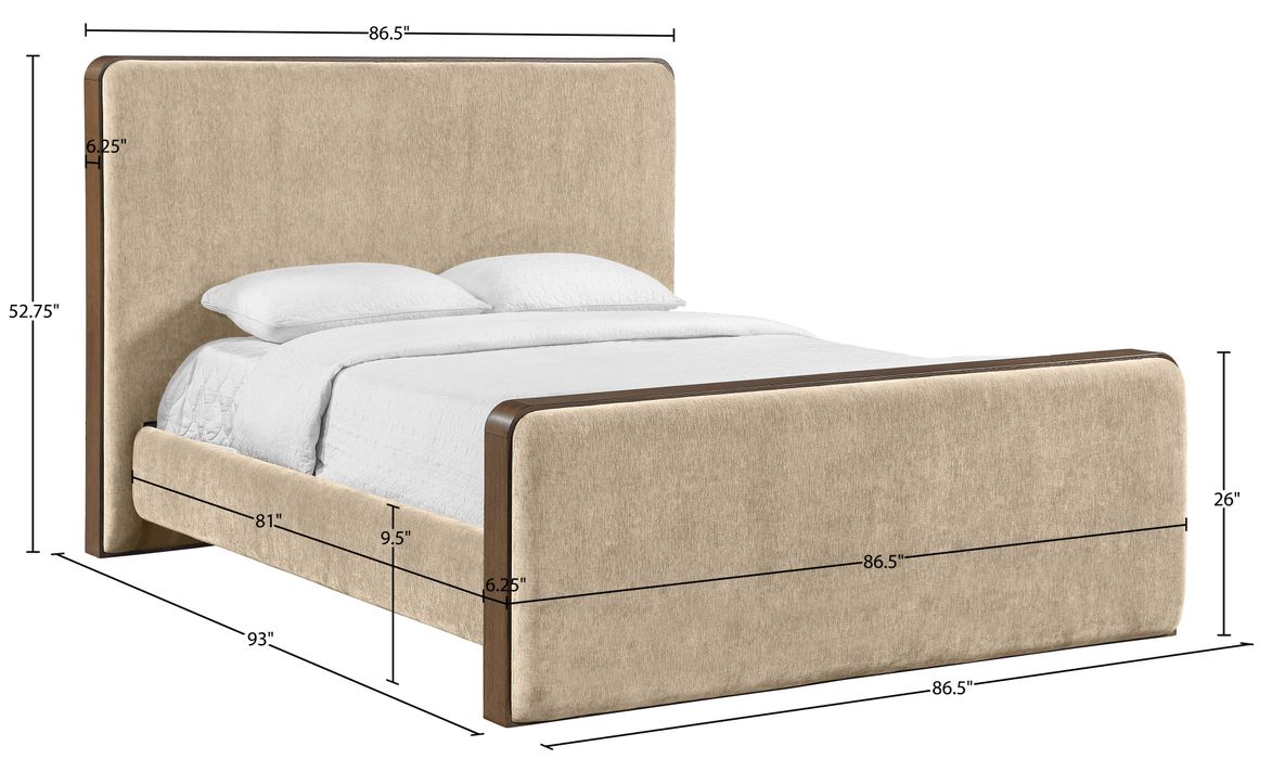 Meridian Furniture - Dalton Beige Fabric Upholstered King Bed - DaltonBeige-K - GreatFurnitureDeal