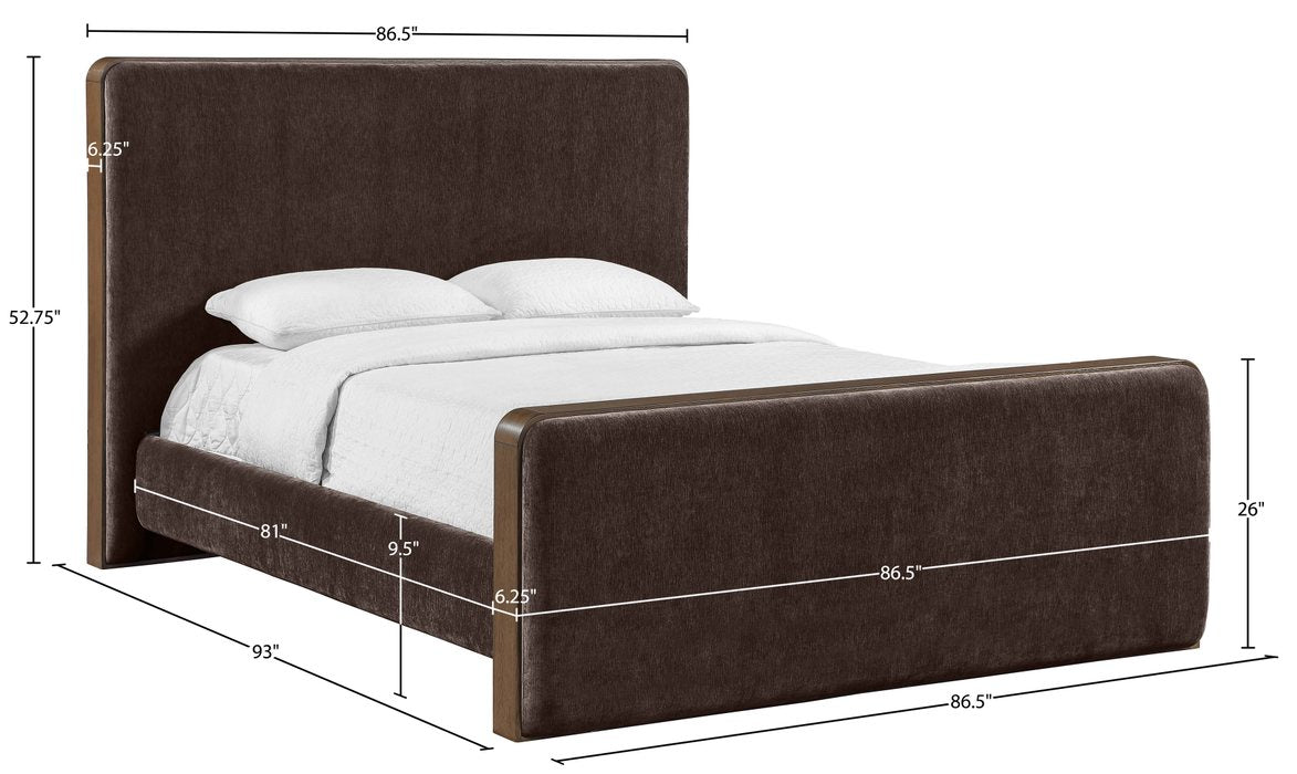Meridian Furniture - Dalton Brown Fabric Upholstered King Bed - DaltonBrown-K - GreatFurnitureDeal