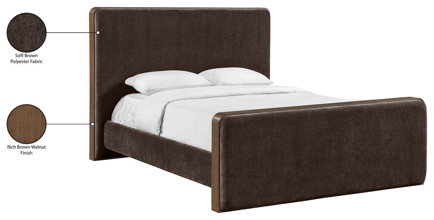 Meridian Furniture - Dalton Brown Fabric Upholstered King Bed - DaltonBrown-K - GreatFurnitureDeal
