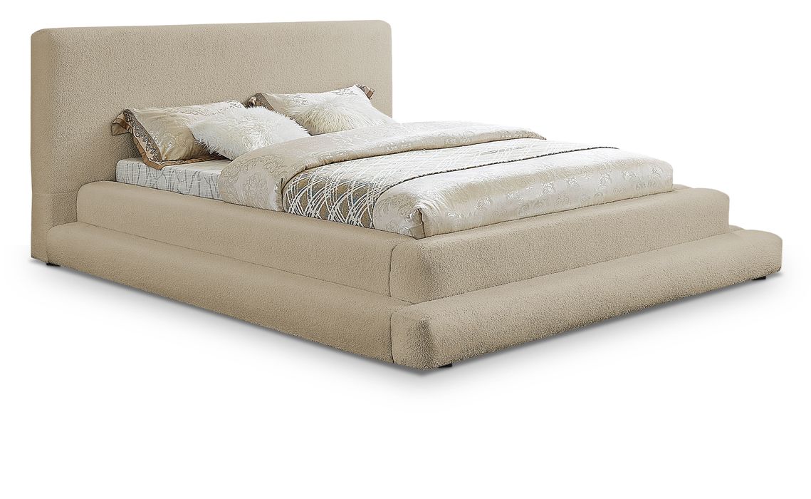 Meridian Furniture - Dane Beige Teddy Fabric Upholstered King Bed (3 Boxes) - DaneBeige-K - GreatFurnitureDeal
