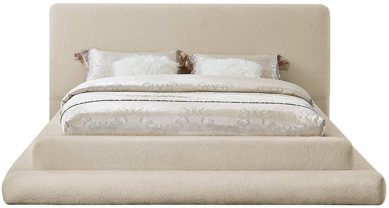 Meridian Furniture - Dane Beige Teddy Fabric Upholstered King Bed (3 Boxes) - DaneBeige-K - GreatFurnitureDeal