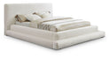 Meridian Furniture - Dane Cream Teddy Fabric Upholstered Full Bed (3 Boxes) - DaneCream-F - GreatFurnitureDeal