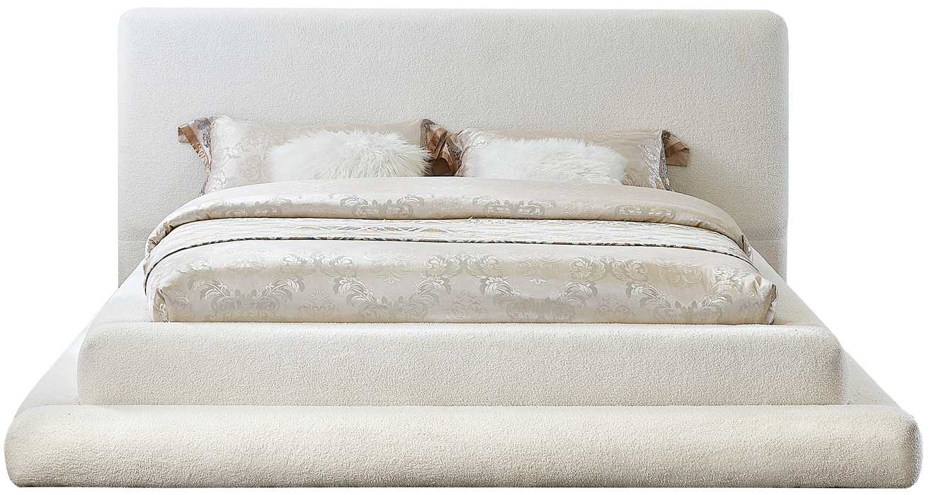 Meridian Furniture - Dane Cream Teddy Fabric Upholstered Full Bed (3 Boxes) - DaneCream-F - GreatFurnitureDeal