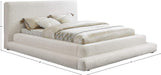 Meridian Furniture - Dane Cream Teddy Fabric Upholstered Full Bed (3 Boxes) - DaneCream-F - GreatFurnitureDeal