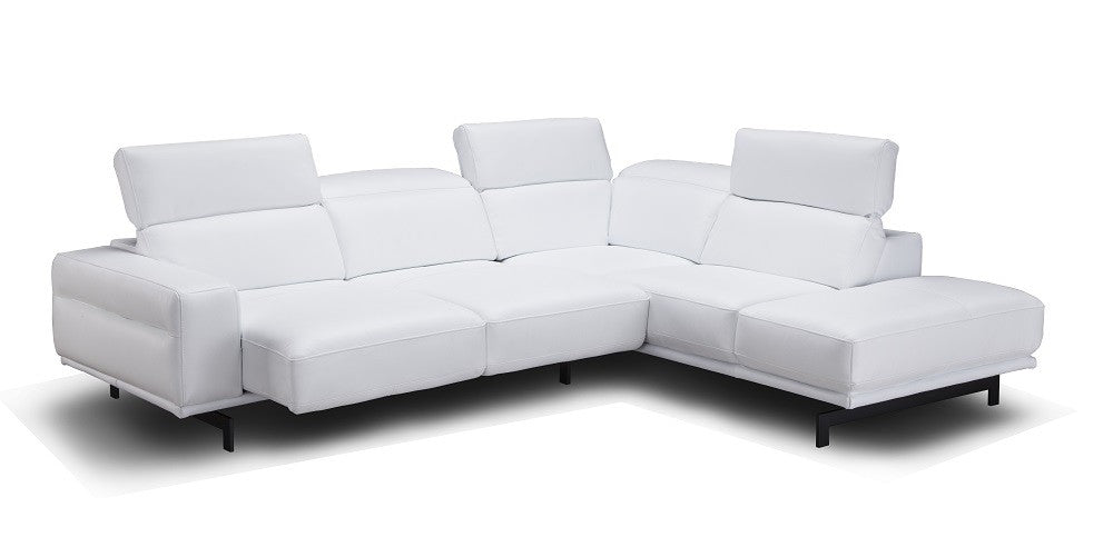 J&M Furniture - Davenport Leather LHF Sectional Sofa in Snow White - 17988-LHF - GreatFurnitureDeal