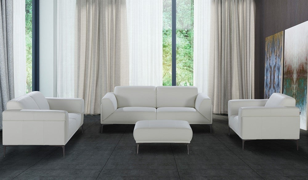 J&M Furniture - Davos White Chair and Ottoman Set - 182481-CO-WHT