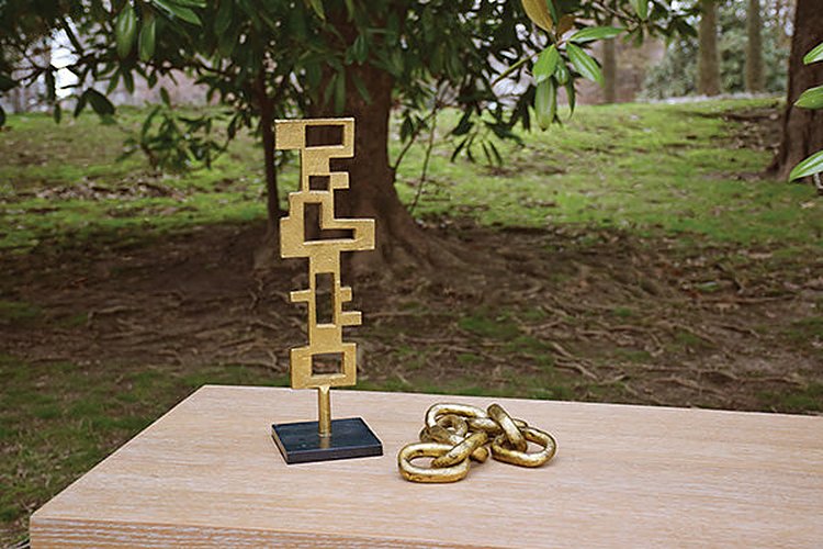 Worlds Away - Aluminum Metal Chain Link Object In Textured Brass Finish - DAX - GreatFurnitureDeal