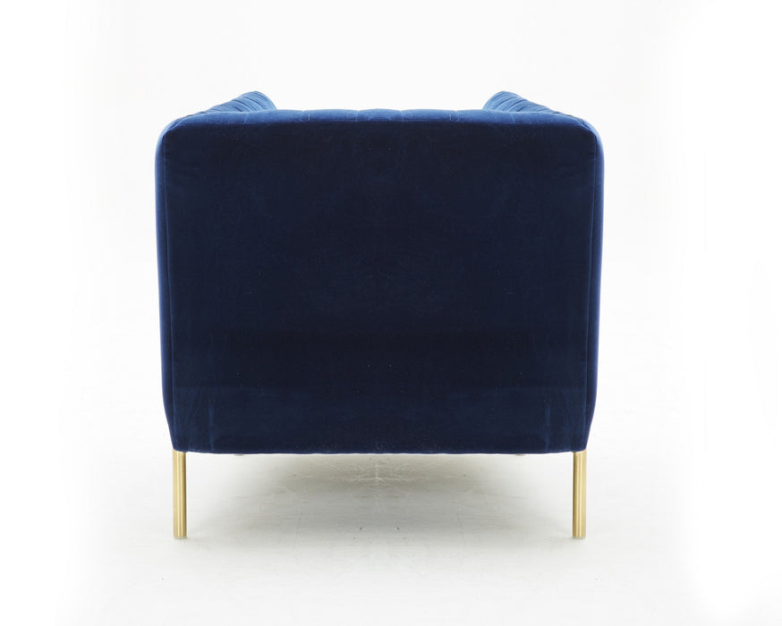 J&M Furniture - Deco Blue Fabric Loveseat Only - 17663-B-L