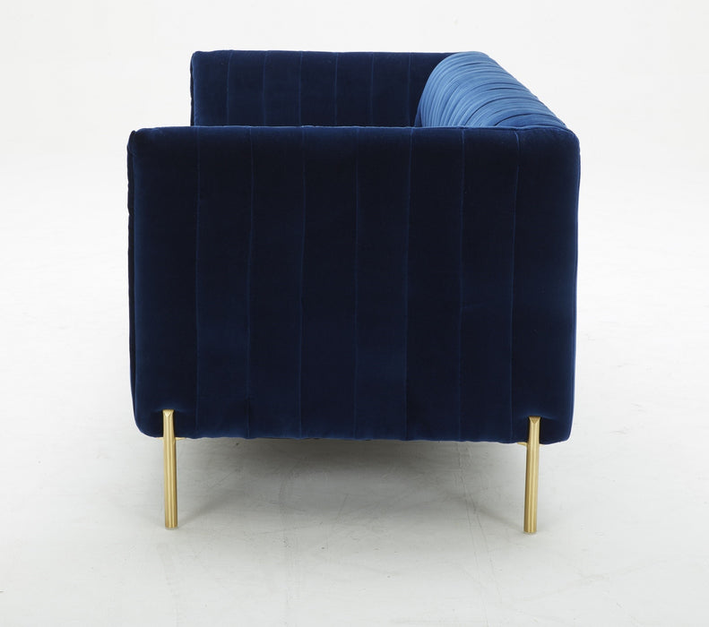 J&M Furniture - Deco Blue Fabric Loveseat Only - 17663-B-L - GreatFurnitureDeal