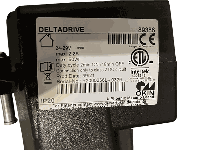 OKIN DeltaDrive 89386 Replacement Motor for Pride Mobility Lift Chairs - GreatFurnitureDeal