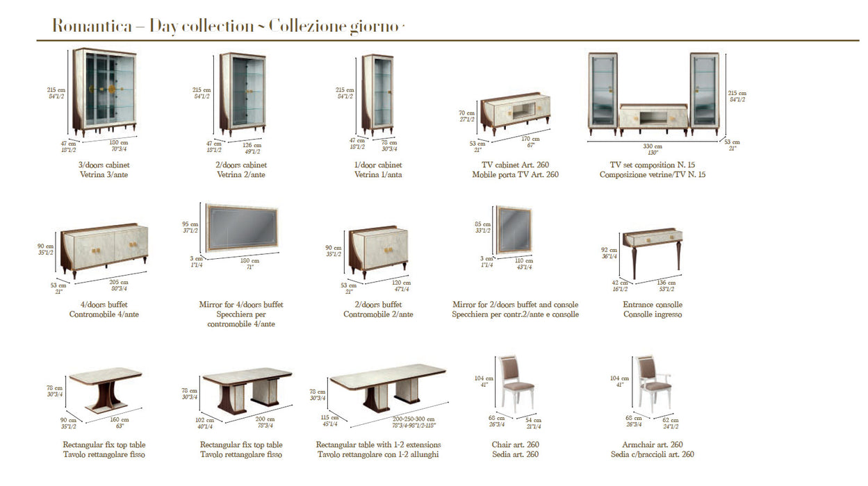 ESF Furniture - Romantica 4 Doors Buffet in Walnut - ROMA-BUFFET - GreatFurnitureDeal