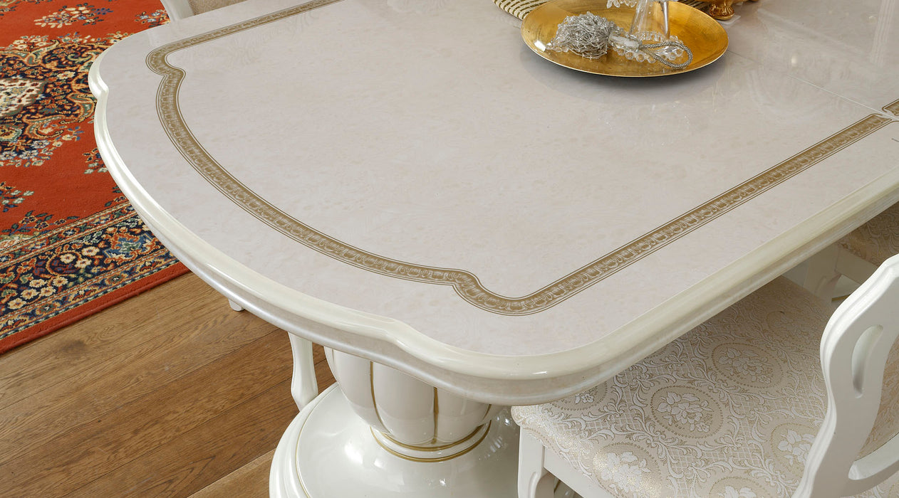 ESF Furniture - Leonardo 18" Extension Dining Table in Ivory - LEONARDOTABLE - GreatFurnitureDeal