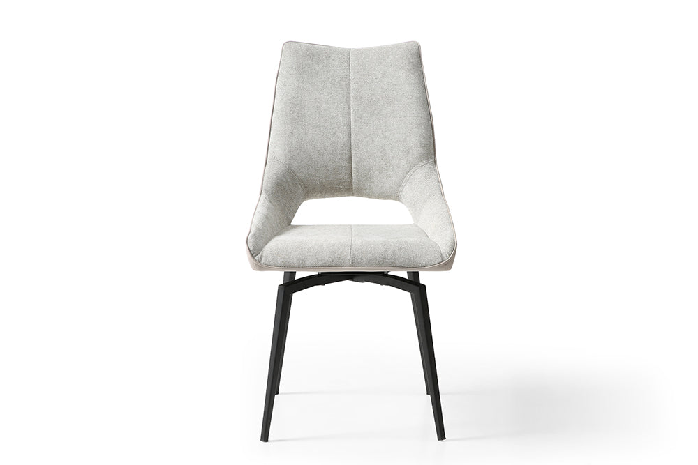 ESF Furniture - 1239 Swivel Dining Chair Beige/Brown (Set of 2) - 1239-CHAIR