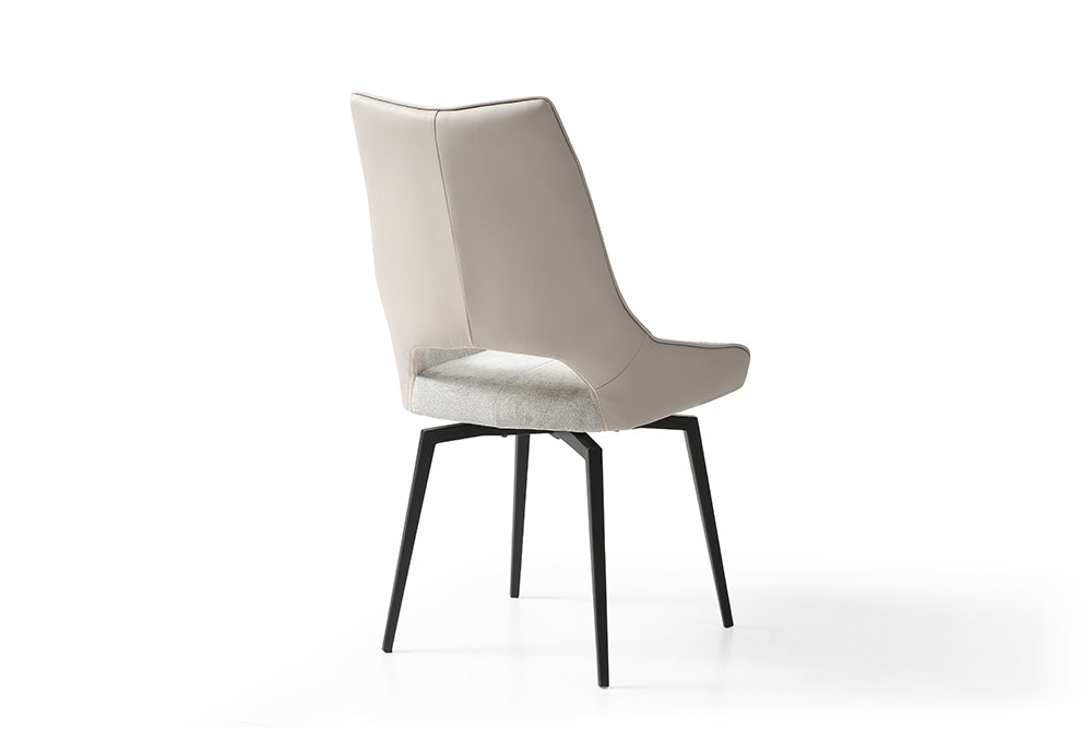 ESF Furniture - 1239 Swivel Dining Chair Beige/Brown (Set of 2) - 1239-CHAIR
