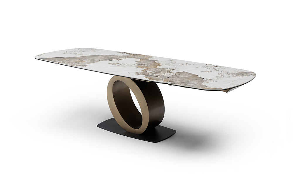 ESF Furniture - 6472 Dining Table in Brushed Bronze - 6472