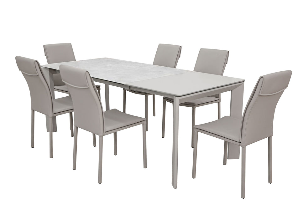 ESF Furniture - Aurora 5 Piece Dining Table Set in Grey - AURORA-DINING-5