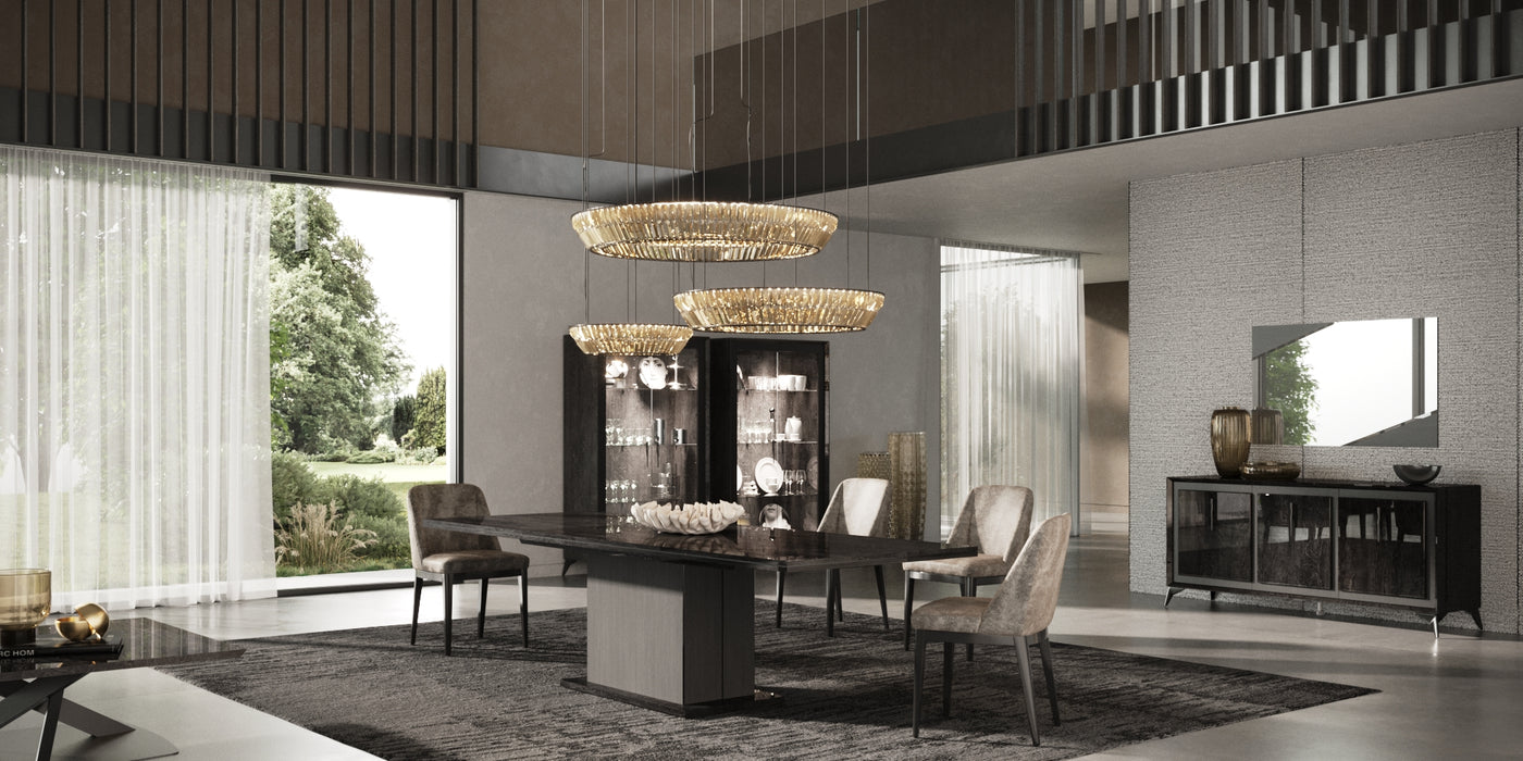 ESF Furniture - Krystal 5 Piece Dining Table Set in Medblu - KRYSTAL-DT-5SET - GreatFurnitureDeal