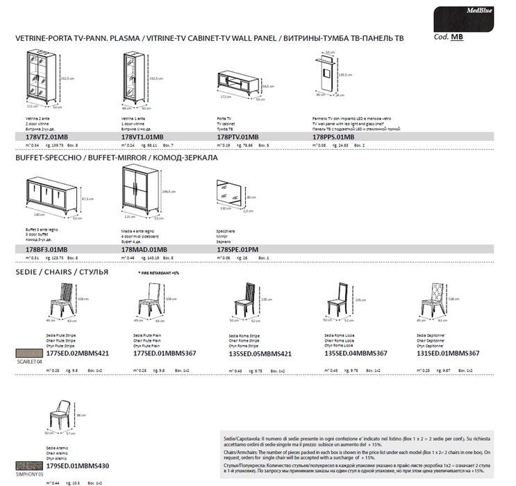 ESF Furniture - Krystal 5 Piece Dining Table Set in Medblu - KRYSTAL-DT-5SET - GreatFurnitureDeal