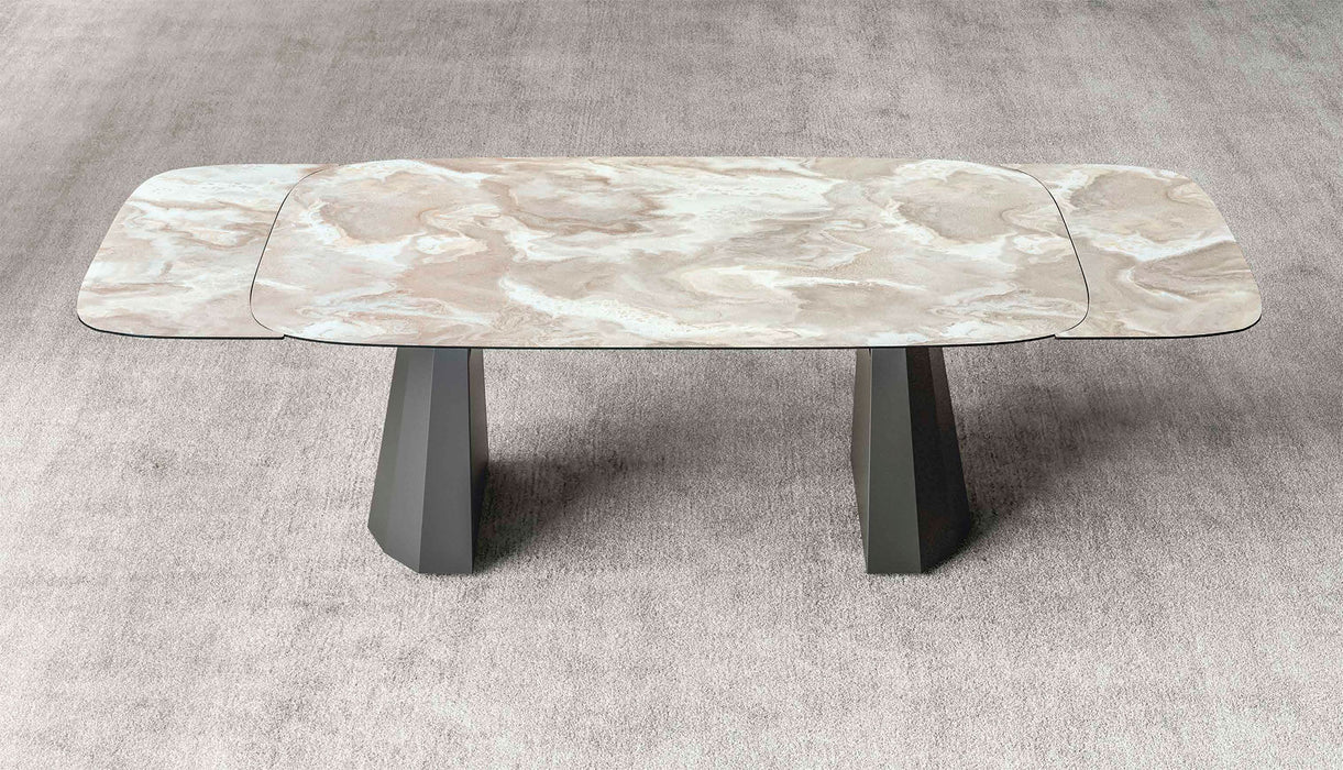 ESF Furniture - Dune Dining Table w/2 17.7" Extensions - DUNE-DINING
